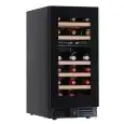 VETRINA REFRIGERATA PER VINO - Mod. EY37I2VD NL - VENTILATA - TEMPERATURA +2°/+12°C / +12°/+20°C - N. 1 PORTA IN VETRO - STRUTTURA IN LAMIERA VERNICIATA NERA - CAPACITA' LORDA Lt. 86 - POTENZA W 80 - ALIMENTAZIONE 220/50Hz MONOFASE - DIMENSIONI cm L 38 x 