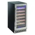 ESPOSITORE REFRIGERATO PER VINO - Mod. CW 40 - Capacità bottiglie N. 33 - Temperatura +5/+18 °C - Potenza W 85 - Alimentazione monofase - Dimensioni cm L 38 x P 60,2 x 86,5 h - Norma CE