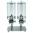 DISPENSER DOPPIO PER CEREALI A MULINO - MOD. DC 10302 - CAPACITA' Lt. 2x8 - DIMENSIONI mm. L 480 x P 260 x 660 h