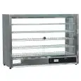 VETRINA CALDA - Mod. DH 805 - Struttura in acciaio inox - Vetro scorrevole su un lato - N. 5 piani - Potenza kW 1,5 - Alimentazione monofase - Dimensioni cm L 86,5 x P 36 x 62,5h - Norma CE