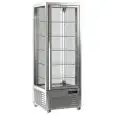 VETRINA ESPOSITIVA AD ISOLA REFRIGERATA PER PASTICCERIA - MOD. DIVA 451 Q - STRUTTURA COLORE PLATINUM - Temp. °C +4/+10 - ALIMENTAZIONE MONOFASE - POTENZA W 400 - CAPACITA': 450 LT - REFRIGERAZIONE VENTILATA - DIM cm L 70 x P 68 x h 187,5 - PESO KG 171