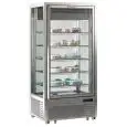 VETRINA ESPOSITIVA AD ISOLA REFRIGERATA PER PASTICCERIA - MOD. DIVA 651 GS - Temp. °C +4/+10 - ALIMENTAZIONE MONOFASE - POTENZA W 400 - CAPACITA': 650 LT - REFRIGERAZIONE STATICA - DIM CM L 90 x P 68 x h 187,5 - PESO KG 203