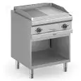 Fry Top a gas professionale piastra 1/2 liscia 1/2 rigata in acciaio Dexion DXMFTG77ALR linea DEX