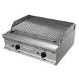 GRIGLIA A PIETRA LAVICA A GAS DA BANCO - MOD. G7DV2DD - Potenza kW 16 - Dimensioni: cm L 80 x P 70 x H 27 - Norma CE