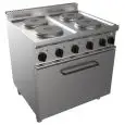 Cucina elettrica 4 piastre con forno elettrico Allforfood G7GWE46FE linea SIMPLE