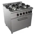 Cucina a gas 4 fuochi con forno elettrico Allforfood G7GWRG4FE4M linea SIMPLE