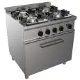 Cucina a gas 4 fuochi con forno a gas Allforfood G7NURG4FO2M2G linea SIMPLE