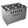Cucina a gas 6 fuochi con forno maxi a gas Allforfood G7NURG6FG6M linea SIMPLE