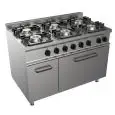 Cucina a gas 6 fuochi con forno elettrico Allforfood G7NURG6FH3M3G linea SIMPLE