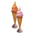CONO GELATO BABY SOFT IN RESINA TRIDIMENSIONALE - MOD. GI004D - Dimensioni cm ø 45 x 145 h
