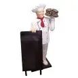 CAMERIERE CON TORTA IN VETRORESINA TRIDIMENSIONALE - MOD. GT005C - Dimensioni cm L 63 x P 60 x 140 h