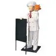 CAMERIERE CON POLLETTO IN VETRORESINA TRIDIMENSIONALE - MOD. GT005F - Dimensioni cm L 63 x P 60 x 140 h
