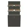 ESPOSITORE PANE LINEA BAKERY - MOD RP02B/100_67 - RETRO BANCO PANE CON MOBILE DI BASE E PIANI - DIMENSIONI cm L 100 x P 67 x 207 H