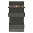 ESPOSITORE PANE LINEA BAKERY - MOD RP03B/100_45 - RETRO BANCO PANE CON CESTI IN METALLO E PIANI - DIMENSIONI cm L 100 x P 45 x 207 H