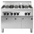 Cucina a gas 6 fuochi con forno a gas Allforfood FU 65/110 CFG linea M