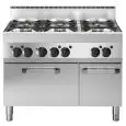 Cucina a gas 6 fuochi con forno elettrico Allforfood FU 65/110 CFGE linea M