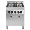 Cucina a gas 4 fuochi con forno elettrico Allforfood FU 65/70 CFGE linea M