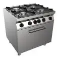 Cucina a gas 4 fuochi con forno elettrico Allforfood H7MZE4FE linea SPEED