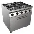 Cucina a gas 4 fuochi con forno a gas Allforfood H7MZE4FO linea SPEED