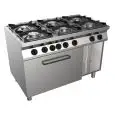 Cucina a gas 6 fuochi con forno elettrico Allforfood H7MZE6FE linea SPEED