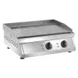 Fry Top elettrico professionale da banco piastra rigata in acciaio Amitek FT2R