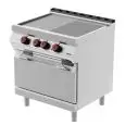 Fry Top elettrico professionale piastra 1/2 liscia 1/2 rigata in acciaio con forno elettrico Desco FTE72EF linea BOHEME