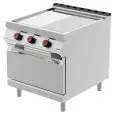 Fry Top elettrico professionale piastra 1/2 liscia 1/2 rigata cromata con forno elettrico Desco FTE92EF linea BOHEME
