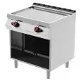 Fry Top a gas professionale piastra rigata cromata Desco FTG72ME linea BOHEME