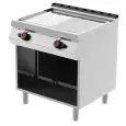 Fry Top a gas professionale piastra 1/2 liscia 1/2 rigata cromata Desco FTG72MF linea BOHEME