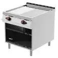 Fry Top a gas professionale piastra 1/2 liscia 1/2 rigata cromata Desco FTG92MF linea BOHEME