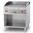 Fry Top a gas professionale piastra 1/2 liscia 1/2 rigata cromata superchrome Allforfood FTLR/98GS linea ELLE