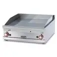 Fry Top a gas professionale da banco piastra 1/2 liscia 1/2 rigata cromata superchrome Allforfood FTLRT/98GS linea ELLE