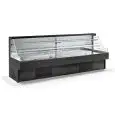 ESPOSITORE MURALE REFRIGERATO SELF SERVICE - IDEALE PER SALUMI E FORMAGGI - MOD. FUJIYAMA - COMPLETA DI 2 RIPIANI INCLINABILI E REGISTRABILI IN ALTEZZA - ALIMENTAZIONE MONOFASE V 230/50 Hz - REFRIGERAZIONE VENTILATA - TEMPERATURA °C +4/+8 - NORMA CE