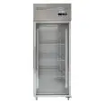 ARMADIO FRIGORIFERO IN ACCIAIO INOX AISI 201 - VENTILATO - Mod. G-GN650BTG-FC - GASTRONORM 2/1 (cm 65 x 53) - N. 1 PORTA VETRO - CAPACITA' LT 700 - TEMPERATURA -18°/-22º C - Dim. cm L 74 x P 83 x h 201 - Norma CE