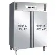 Armadio frigo in acciaio inox combinato positivo e negativo (congelatore) gastronorm Forcar G-GNV1200DT