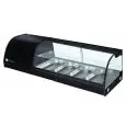 Espositore vetrina refrigerata da tavolo per sushi statico per 4 bacinelle GN 1/3 h 40 mm Forcar G-TS1200