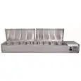 Espositore porta ingredienti refrigerato con coperchio per bacinelle GN 1/3 Forcar VRXSS 1/3