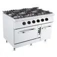 Cucina a gas 6 fuochi con forno a gas Allforfood K7S211N linea ANIS