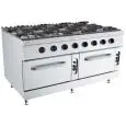 Cucina a gas 8 fuochi con 2 forni a gas Allforfood K7S213N linea ANIS