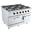 Cucina a gas 6 fuochi con forno a gas Allforfood K9S211N linea ANIS