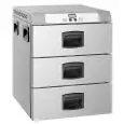 MANTENITORE DI TEMPERATURA CON 3 CASSETTI - MOD. GMC3E - VERSIONE ELETTRONICA - CAPACITA': 3 GN 1/1 - ALIMENTAZIONE MONOFASE V 230/1/50 Hz - POTENZA W 1000 - DIMENSIONE Cm L 65 X P 60 X h 72 - Peso Kg 40