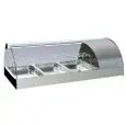 ESPOSITORE DA BANCO VETRINA REFRIGERATA - SERIE GRANTAPAS3GN1/12 - STRUTTURA IN ACCIAIO INOX - BACINELLE GN1/3 O GN/1/1 - Temp. °C +3/+5 - MONOFASE - STATICA - ILLUMINAZIONE - MOTORE REMOTO INCLUSO