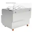 BANCO DI PRODUZIONE ED ESPOSIZIONE GELATO FRESCO - MOD. GX6 - MANTECATORE ELETTRONICO A 6 GRUPPI - CAPACITA' lt 6 x 2,5 - CONDENSATORE AD ACQUA - ALIMENTAZIONE V 400/50Hz TRIFASE - POTENZA Kw 5,4 - DIM. Cm L 115 x P 90 x h 91 - NORMA CE