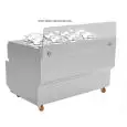 BANCO DI PRODUZIONE ED ESPOSIZIONE GELATO FRESCO - MOD. GX8 - MANTECATORE ELETTRONICO A 8 GRUPPI - CAPACITA' lt 8 x 2,5 - CONDENSATORE AD ACQUA - ALIMENTAZIONE V 400/50Hz TRIFASE - POTENZA Kw 7,2 - DIM. Cm L 146 x P 90 x h 91 - NORMA CE