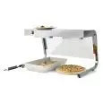 ALZATA IN ACCIAIO INOX CON LAMPADE ALOGENE - MOD HALO 2 - PER MANTENERE CIBI CALDI - DIMENSIONI cm L 79,6 x P 52,7 x 46,4 h