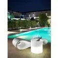 TAVOLO CILINDRO - MOD. BLOK PARTY LED UOR550 - CON KIT RGBW A LED - STRUTTURA IN POLIETILENE - DIM. cm L Ø 55 x h 55 - NORMA CE