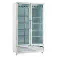 ARMADIO FRIGO IN ACCIAIO VERNICIATO BIANCO - PER BIBITE - VENTILATO - Mod. I LOOC 80 JUMBO B - CAPACITA' Lt 690 - N. 2 PORTE A VETRO - TEMPERATURA 0/+10°C - DIM. cm L 94 x P 61,5 x H 202,3 - NORMA CE