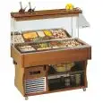 ESPOSITORE BUFFET A MURO REFRIGERATO - MOD. WALLM - STRUTTURA IN LEGNO - Temp. °C +4/+10 - REFRIGERAZIONE STATICA - Gas refrigerante R290 - SBRINAMENTO AUTOMATICO - ALIMENTAZIONE MONOFASE V 230/1/50 Hz