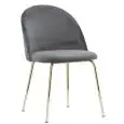 SEDIA - MOD. J02 - STRUTTURA IN METALLO CROMATO ORO - RIVESTIMENTO IN VELLUTO - ALTEZZA SEDUTA cm 46 - NON IMPILABILE - PER USO INTERNO - DIM. cm L 46 x P 42 x h 78 - NORMA CE