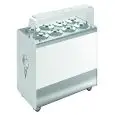 Conservatore per gelato mantecato a pozzetto - Mod JOY 8 - Capacità 8 + 8 carapine - Temperatura -15°- Ventilato - Copertura trasparente inclusa - Dimensioni cm L 107,6 x P 60,4 x h 100,5/131